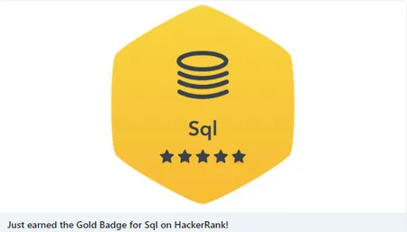 SQL Gold Badge - HackerRank