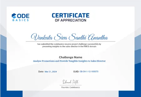 Analyse Promotions and Provide Tangible Insights to Sales Director