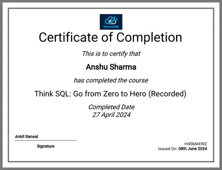 SQL:Beginner to Advanced