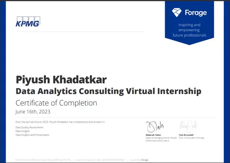 KPMG Data Analytics Virtual Internship with Forage