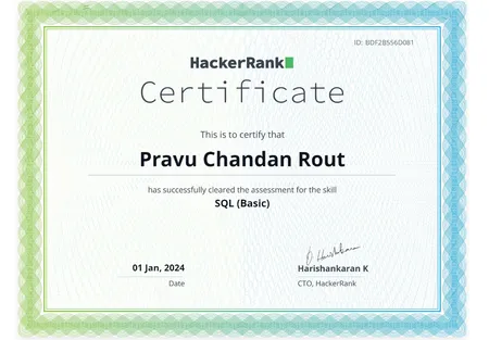 Portfolio - Pravu Chandan Rout | Codebasics
