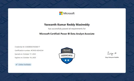 Microsoft Certified: Power BI Data Analyst Associate