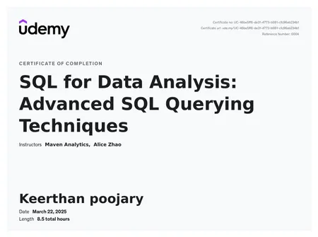 Advance SQL querying By maven analytics