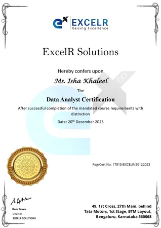 Data Analyst Certification