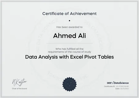 Data Analysis with Excel Pivot Tables