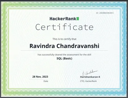 Portfolio - Ravindra Chandravanshi | Codebasics