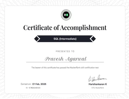 HackerRank SQL Intermediate