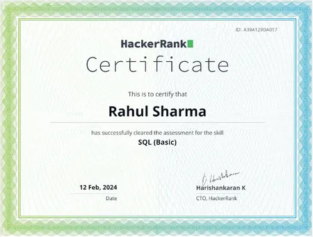 SQL Basics from HackerRank