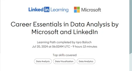 Career Essentials in Data Analysis by Microsoft and LinkedIn