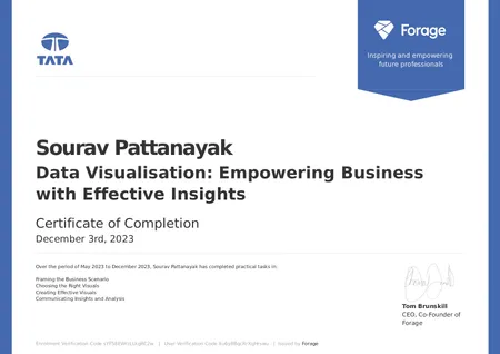 Internship-Tata Consultancy Services-Data Visualization: Empowering Business with Effective Insights
