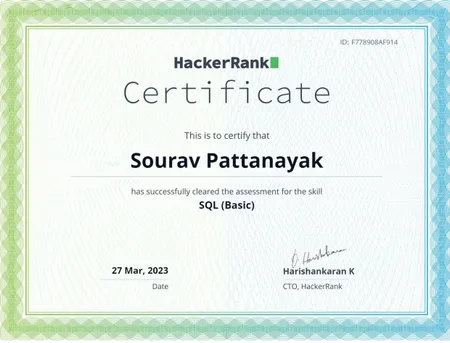 HackerRank-Certificate of Completion(SQL Basic)