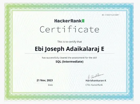 HackerRank Sql Intermediate