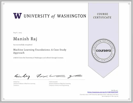 Machine Learning Foundations: A Case Study Approach