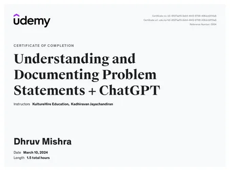 Understanding and Documenting Problem Statements + ChatGPT