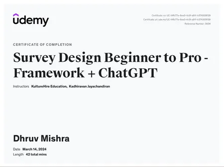 Survey Design Beginner to Pro - Framework + ChatGPT