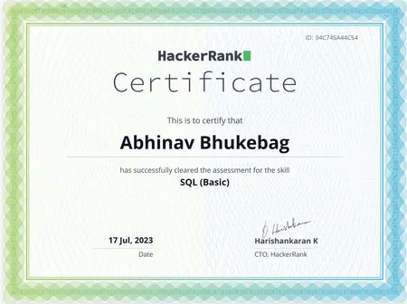 Portfolio - Abhinav Bhukebag | Codebasics