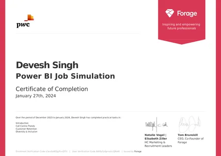 PwC - Power BI Job Simulation