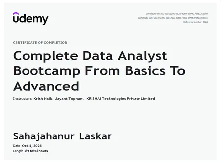 Complete Data Analyst Bootcamp From Basic to Advanced By Krish Naik (Udemy))