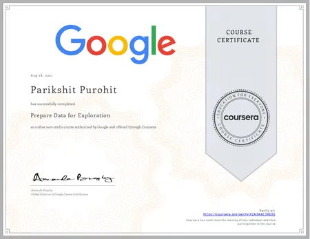 Data Preparation for Exploration by Google on Coursera