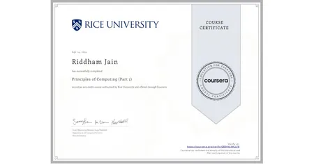 Principle of Computing (Part 1) [Coursera, provided by Rice University]