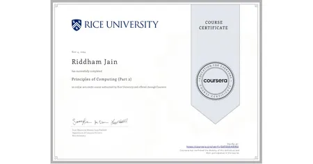 Principle of Computing (Part 2) [Coursera, provided by Rice University]