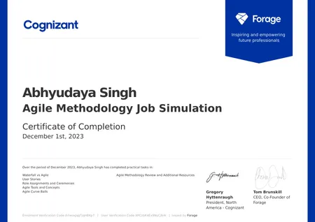 Cognizant Agile Methodology Job Simulation