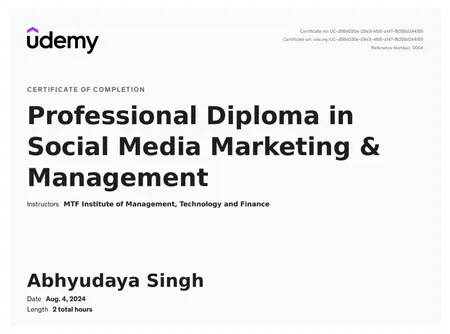 Professional Diploma in Social Media Marketing and Management