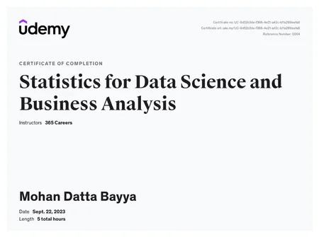 Statistics for Data Science and Business Analysis