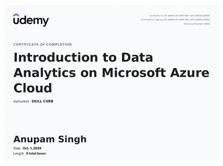 Introduction to Data Analytics on Microsoft Azure Cloud