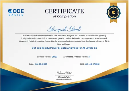 Power BI Data Analytics for All Levels 3.0