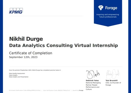 KPMG Data Analytics Consulting Virtual Internship