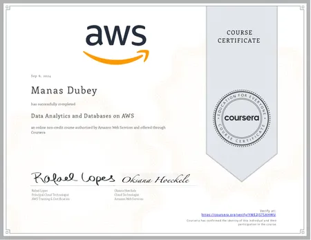 ●	Data Analytics and Databases on AWS
