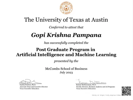 Artificial Intelligence and Machine learning