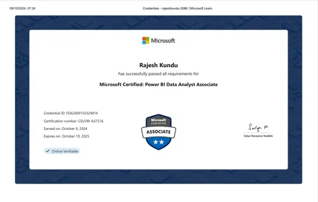 Microsoft Certified: Power BI Data Analyst Associate