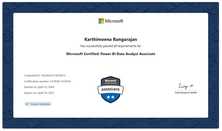 Microsoft Certified: Power BI Data Analyst Associate