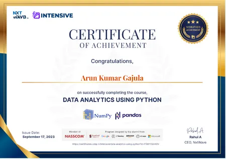 Data Analytics using Python