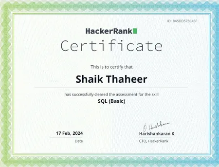 Portfolio - Shaik Thaheer | Codebasics
