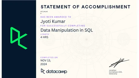 Data Manipulation in SQL
