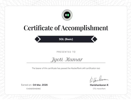 SQL Basic Certificate Hacker Rank