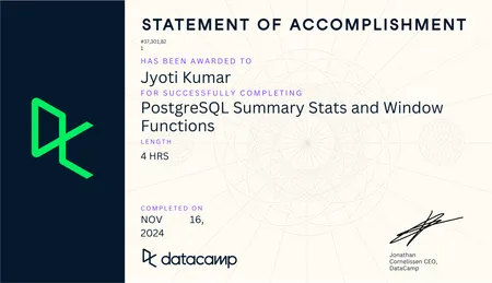 PostgreSQL Summary Stats and Window Functions