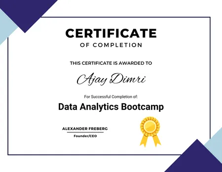 Data Analyst Certificate