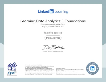 Learning Data Analytics: 1 Foundations