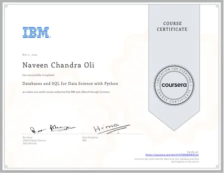 Databases and SQL for Data Science with Python