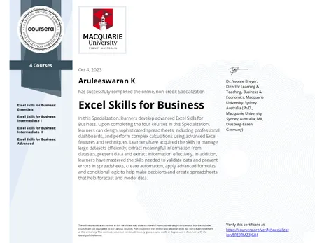 Excel for Business