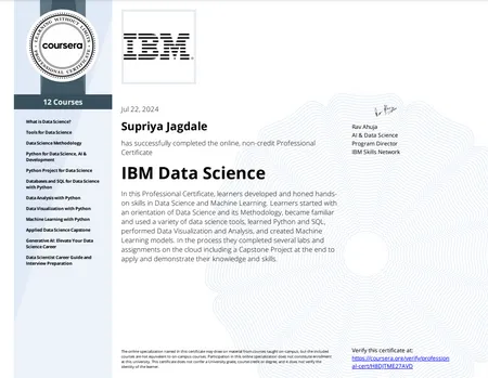 IBM Data Science Professional Certificate