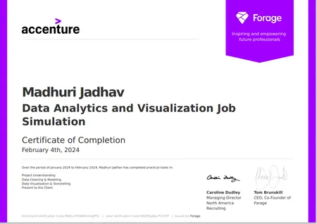 Accenture virtual internship in Data Analysis