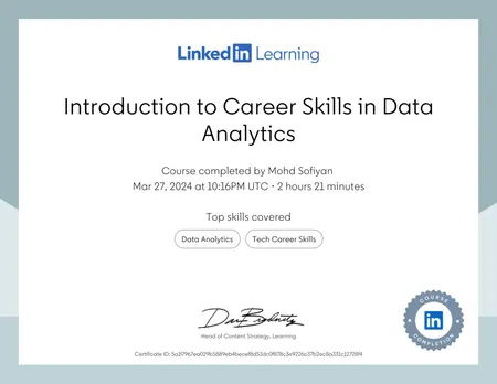 Introduction to Career Skills in Data Analytics