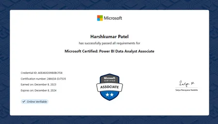 Microsoft Certified: Power BI Data Analyst Associate