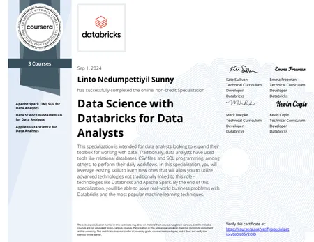 Portfolio - Linto N S | Codebasics