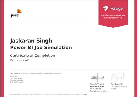 PwC Switzerland Power BI Job Simulation on Forage